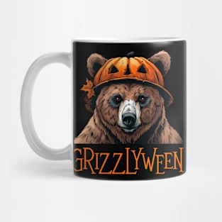 Grizzly with Pumpkin Head - Grizzly Bear Halloween Mug